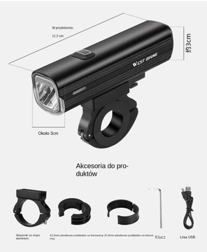 Ярко светящийся светодиодный велосипедный фонарь (USB) на полу