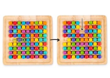 DREWNIANA UKŁADANKA KORALIKI KULKI MONTESSORI