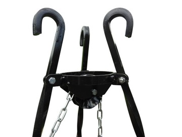 GRILL TRÓJNÓG OGRODOWY OGNISKOWY RUSZT FI 70 CM CHROMOWANY STOJAK KUTY