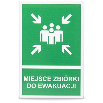 TABLICA PCV 21x32cm MIEJSCE ZBIÓRKI DO EWAKUACJI