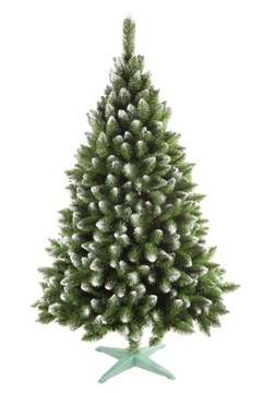 CHOINKA SZTUCZNA JODŁA Z BIAŁYMI KOŃCAMI 150 cm + STOJAK