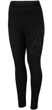 GETRY DAMSKIE 4F LEGGINSY CZARNE FITNESS CROSS XS