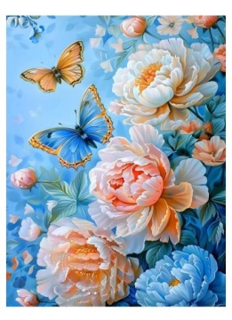 Мозаїка алмазна вишивка 30x40 см Квіти Фламінго Line