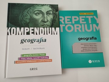 Pakiet GEOGRAFIA x2 Kompendium + Repetytorium Egzamin Liceum Technikum Mapy