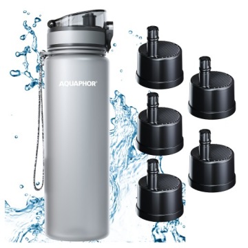 Filtrační láhev Filtr Lahev Na Pití Aquaphor City 800 ml Šedá 5 náplní