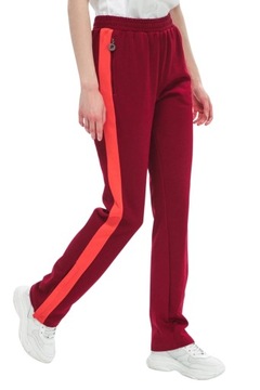 Spodnie damskie dresowe FILA NERY TRACK sportowe lampasy czerwone r. M
