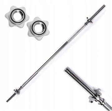 Gryf prosty 150CM / 25MM stalowy sztanga do ćwiczeń zaciski pełny fitness