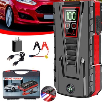 POWER BANK JUMP STARTER ROZRUCH DO SAMOCHODU 12V WYŚWIETLACZ LCD 99800mAh