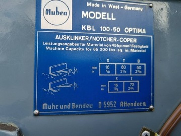 Пробивная машина Mubea 100 тонн, ножничный пресс
