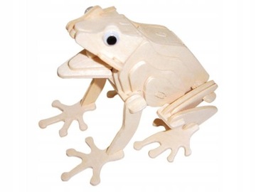 Żaba składanka drewniana puzzle 3D M044
