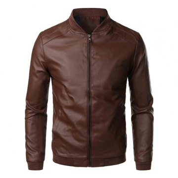 Leather Jacket Bomber Motorcycle Jacket Men Biker