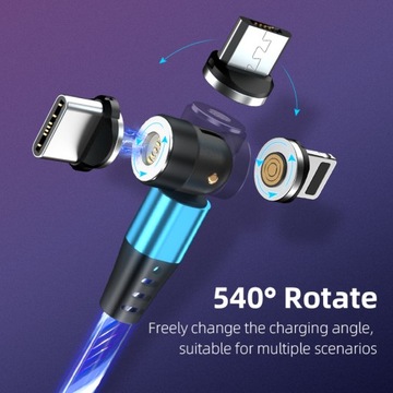 СВЕТЯЩИЙСЯ магнитный кабель длиной 200 СМ. 5-контактный SAM CABLE FAST
