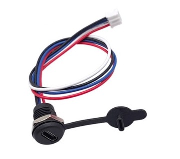 Gniazdo USB C panelowe tablicowe czarne PH2.0 4pin