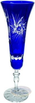 Kobaltowe kryształowe kieliszki do szampana 170 ml