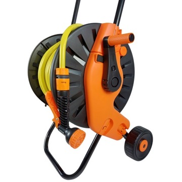 САДОВЫЙ ШЛАНГ НА ТЕЛЕЖКЕ, БАРАБАН, КАТУШКА, НАБОР, Поливочный, Устойчивый, Прочный, 3/4, 25м