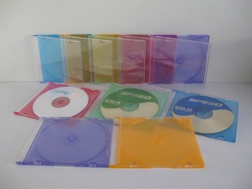 CD-боксы x 1 SLIM для цветных дисков, 50 шт.