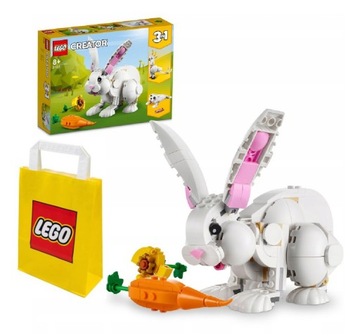 LEGO CREATOR 31133 BIAŁY KRÓLIK + LEGO TORBA PAPIEROWA ŚREDNIA 6315792