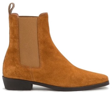 Damskie botki skórzane brązowe Scotch Soda wsuwane