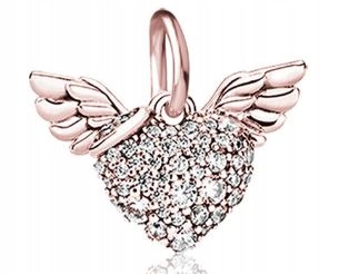 Charms Zawieszka Skrzydlate serce srebro 925