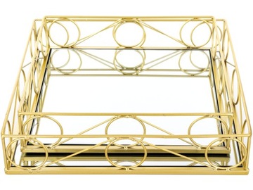 КОЛЛЕКЦИЯ ГЛАМУР Набор из 2 подносов с ЗЕРКАЛОМ - ЗОЛОТО