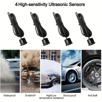 Светодиодный парковочный радар Auto Parktronic с 4 датчиками парковки