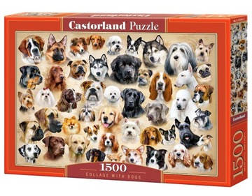 Puzzle 1500 el. C-151943 Collage with Dogs