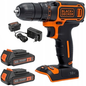 Black Decker Wiertarko wkrętarka 1BDCDC18B + Akumulator 2x1,5Ah
