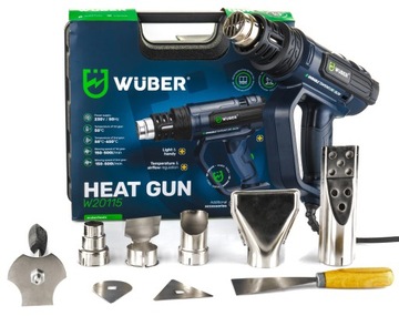 ЭЛЕКТРИЧЕСКАЯ ТЕПЛОВАЯ ПИСТОЛЕТКА, 2-СКОРОСТНАЯ, РЕГУЛИРОВКА ЖК-дисплея, МОЩНОСТЬ 2200ВТ + 5 НАСАДОК + ШПАТЕЛЯ