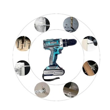 WKRĘTARKO-WIERTARKA UDAROWA AKUMULATOROWA 21+3 MOMENT OBROTOWY + 2AKU 21V