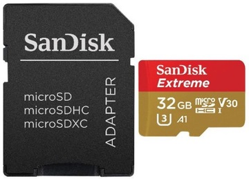 Sandisk Extreme microSDXC 32 ГБ V30 (100 МБ/с)