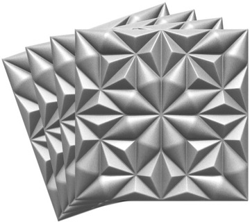 KASETONY SUFITOWE Panele ŚCIENNE SZARE Onyx 3D 4x
