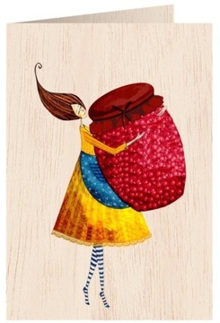 KARNET DREWNIANY C6 + KOPERTA KOBIETA ZE SŁOIKIEM