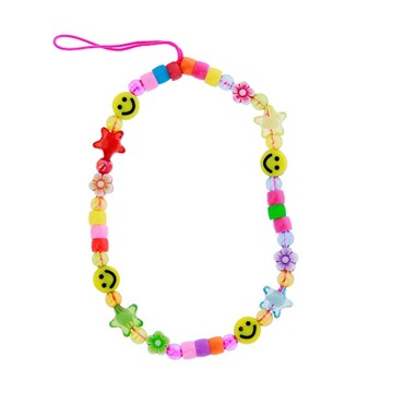 КУЛОН ДЛЯ ТЕЛЕФОНА, РАЗНОЦВЕТНЫЕ БУСЫ, Шнурок