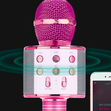 ДЕТСКИЙ КАРАОКЕ-МИКРОФОН БЕСПРОВОДНОЙ С BLUETOOTH ДИНАМИКАМИ