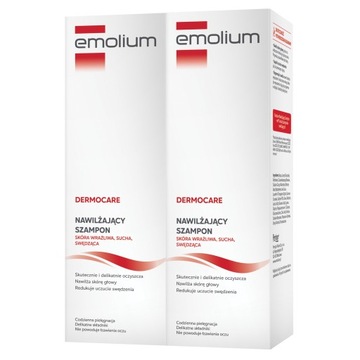 Emolium Dermocare Szampon Nawilżający 400 ml x2