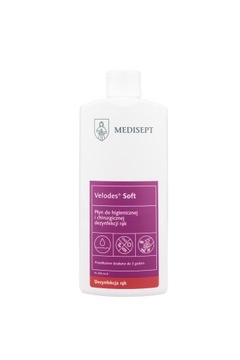 VELODES SOFT | 500 ml | Płyn do higienicznej dezynfekcji rąk | Działa 3h!