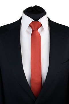 УЗКИЙ ГАЛСТУК SLIM 5 см, КИРПИЧНЫЙ КОРИЧНЕВЫЙ