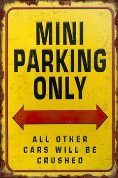 Tablica Ozdobna Blacha Mini Parking Only