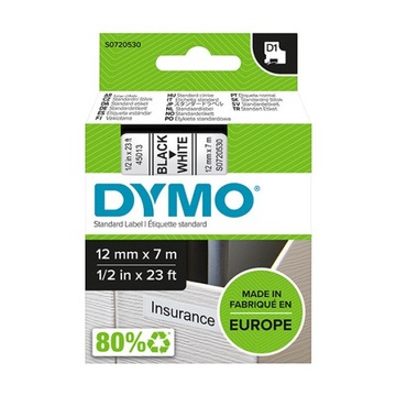 Taśma Dymo 12mm 45013 S0720530 biała oryginalna