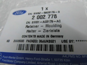 НАКЛАДКА ЛЕВОГО ВЕТРОВОГО СТЕКЛА FORD FOCUS MK3 /FL _ 2002778 _ BM51-A03179-AC