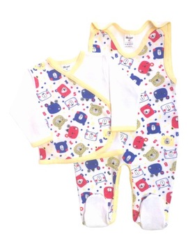 Komplet kaftan + śpiochy rozpinane r. 74 wzór 58