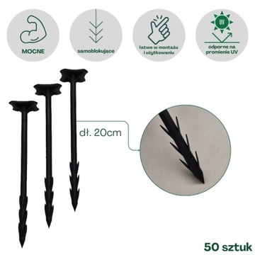 Szpilki do agrotkaniny 20 cm 50 szt