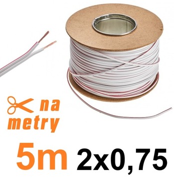 KABEL PRZEWÓD DO LED DWUŻYŁOWY BIAŁY 2x0,75 MIEDŹ