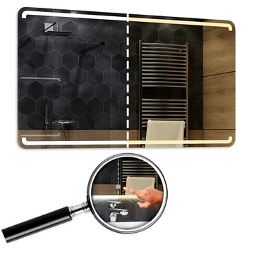 Lustro Podświetlane Mediolan Dual LED 110x100 cm z włącznikiem dotykowym