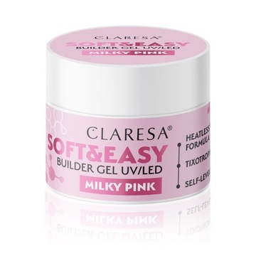 Claresa Żel budujący SOFT&EASY builder gel milky pink 45g