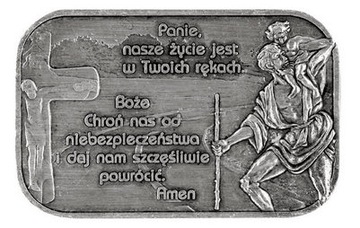 PLAKIETKA. Modlitwa kierowcy ze św. Krzysztofem .