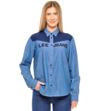 LEE koszula blue TOP BLOCKING SHIRT _ S