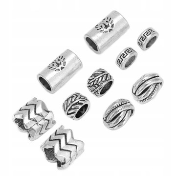 НАБОР БУСОВ ДЛЯ ВОЛОС ЛАСТИК ДЛЯ РУН ВИКИНГОВ ДЛЯ НАНЕСЕНИЯ 10 ШТ.