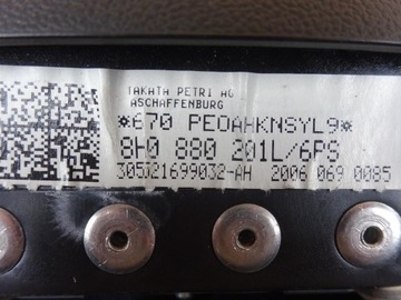 AUDI A4 B7 8H CABRIO 04-08 AIRBAG ULOŽENÍ VZDUCHOVÁ ŘIDIČE 8H0880201L