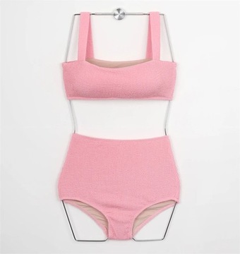 Sexy High Waist Bikini Set Women Solid Swimwear Ko